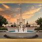 Denver Temple Evening Fountain