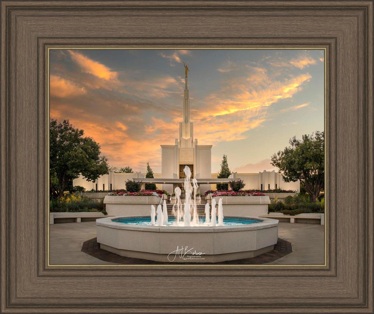 Denver Temple Evening Fountain