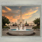 Denver Temple Evening Fountain