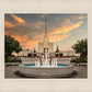 Denver Temple Evening Fountain