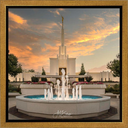 Denver Temple Evening Fountain