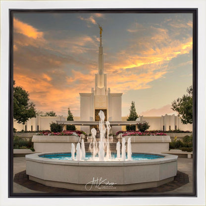 Denver Temple Evening Fountain