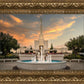 Denver Temple Evening Fountain