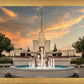 Denver Temple Evening Fountain
