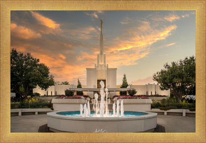 Denver Temple Evening Fountain