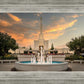 Denver Temple Evening Fountain