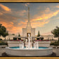 Denver Temple Evening Fountain