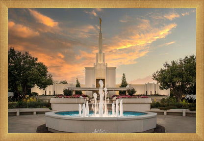 Denver Temple Evening Fountain