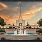 Denver Temple Evening Fountain