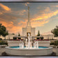 Denver Temple Evening Fountain