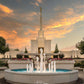 Denver Temple Evening Fountain