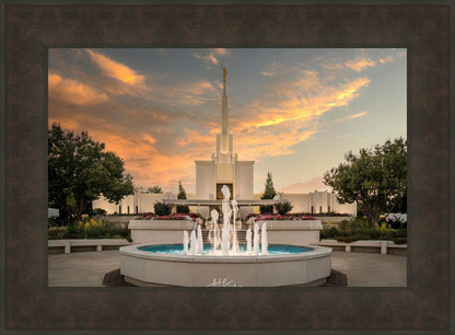 Denver Temple Evening Fountain
