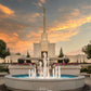 Denver Temple Evening Fountain