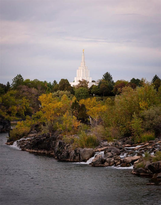 Idaho Falls Temple Colorful Snake River Gallery Wrap