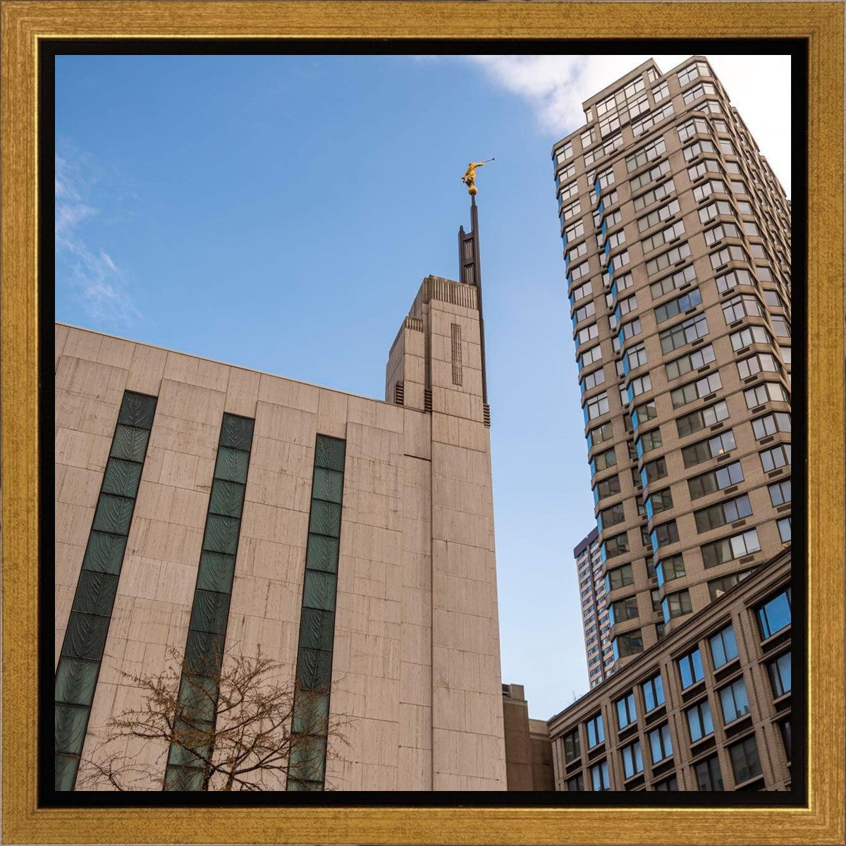 Manhattan Temple Rising Above Gallery Wrap