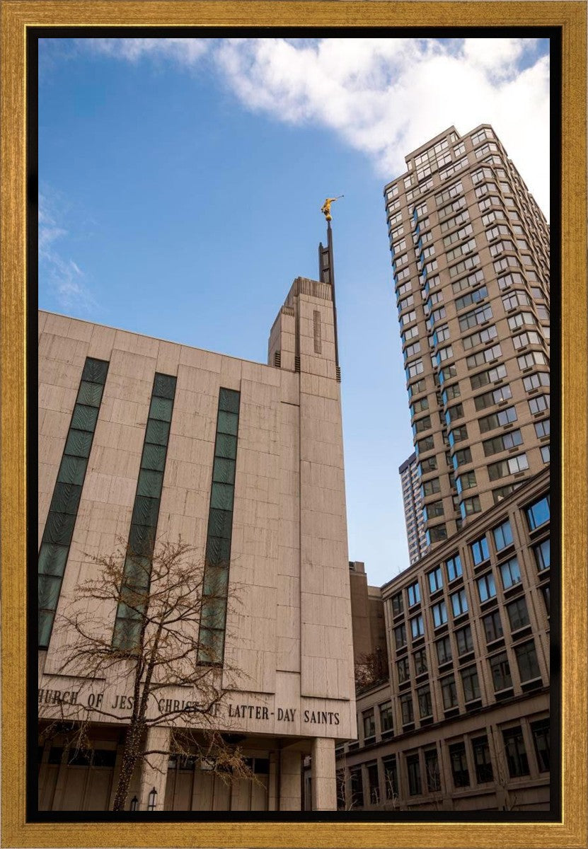 Manhattan Temple Rising Above Gallery Wrap