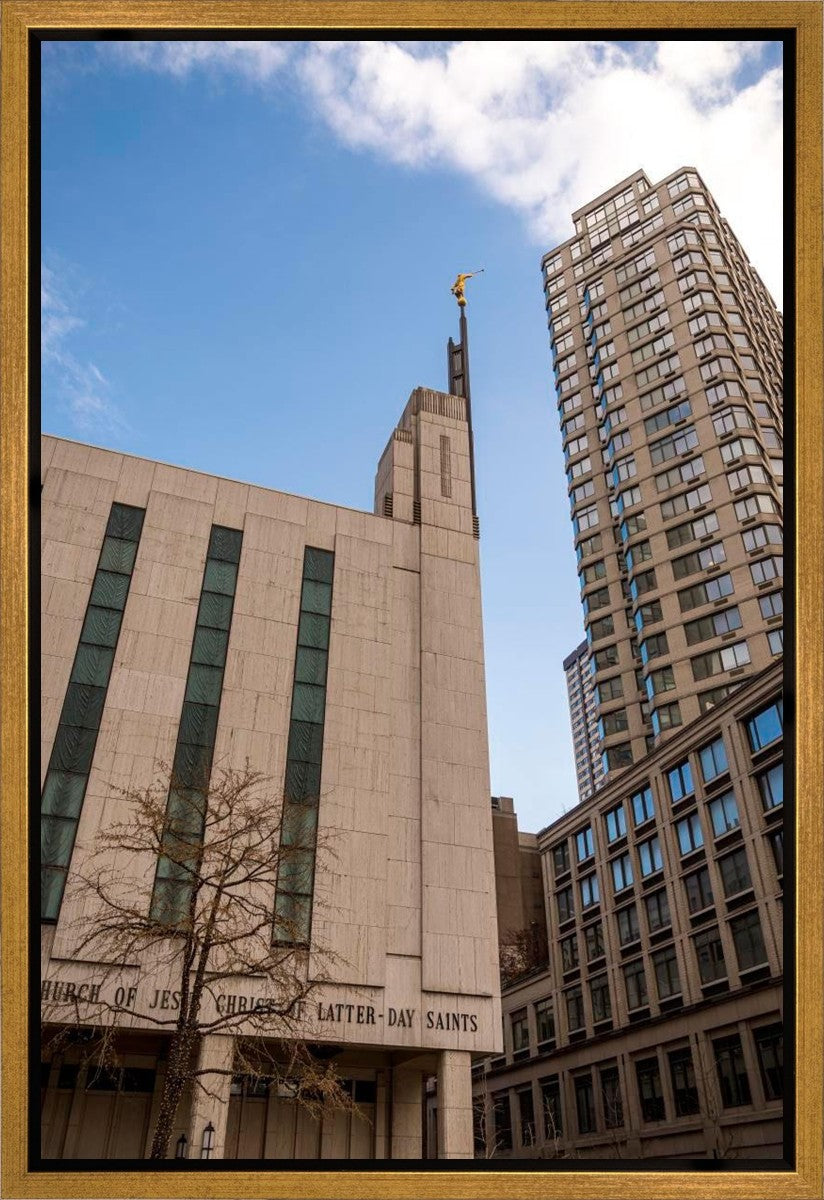 Manhattan Temple Rising Above Gallery Wrap