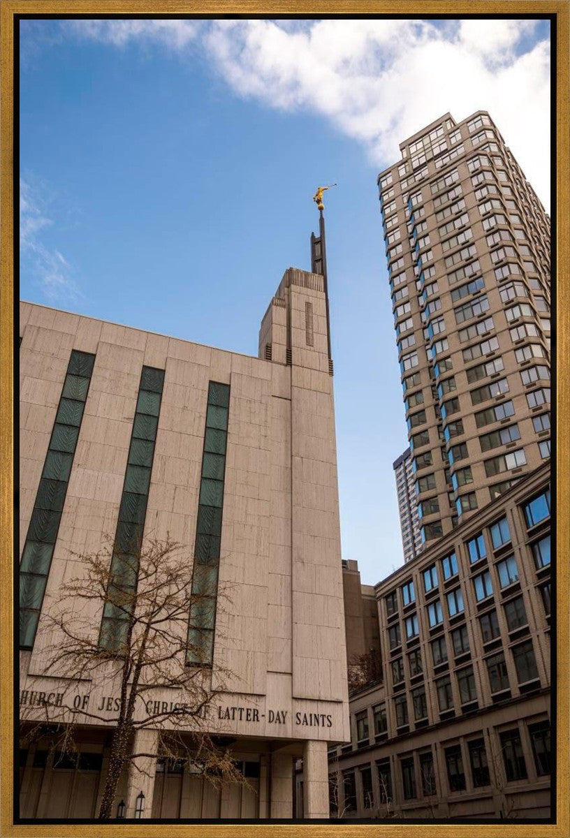 Manhattan Temple Rising Above Gallery Wrap
