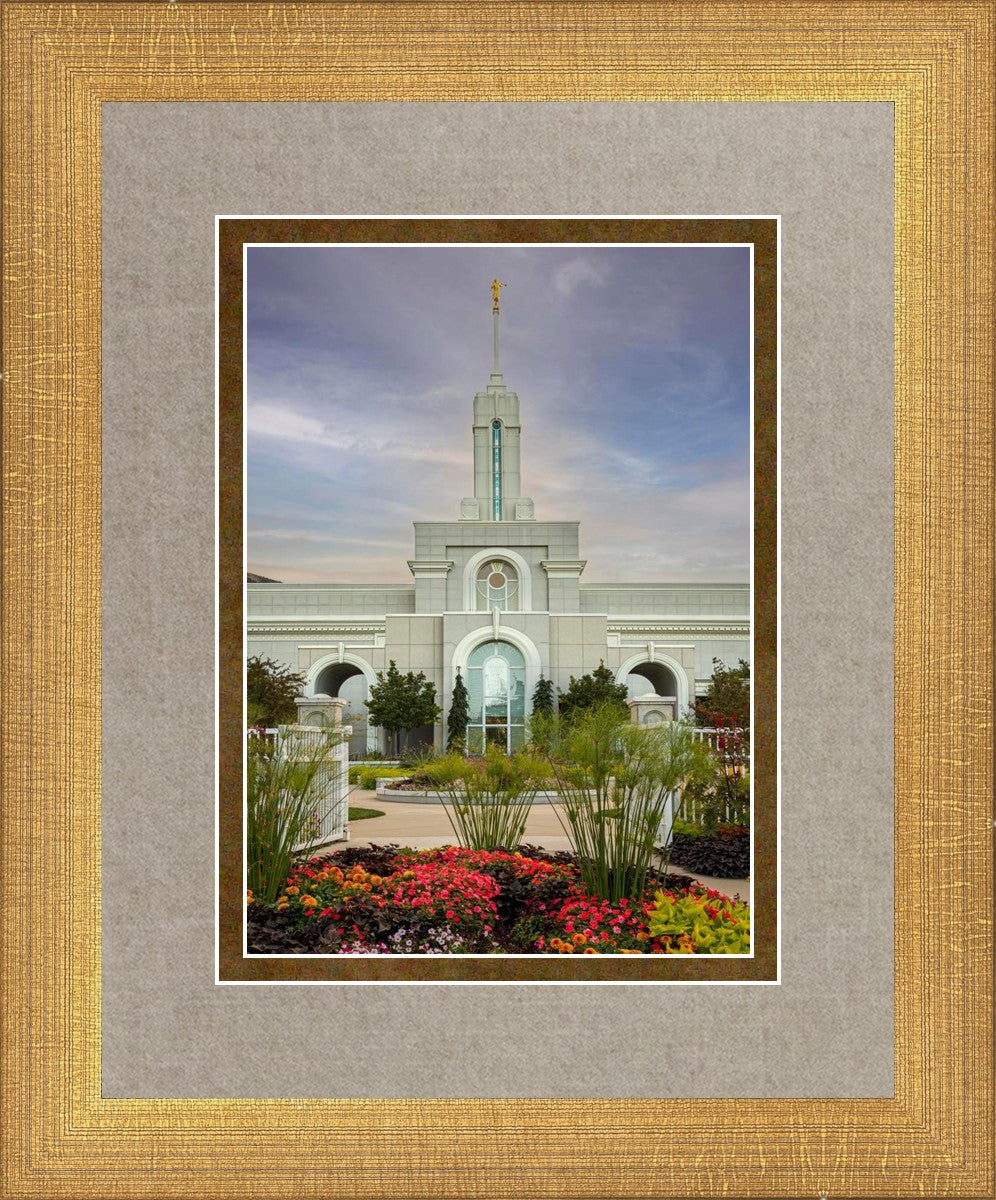 Mount Timpanogos Temple Morning Garden