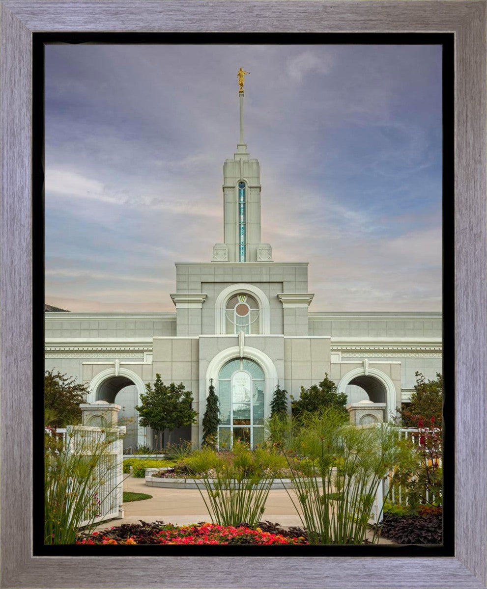 Mount Timpanogos Temple Morning Garden