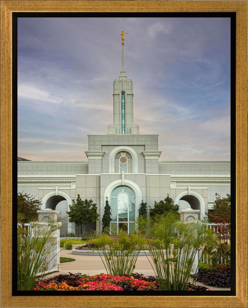 Mount Timpanogos Temple Morning Garden