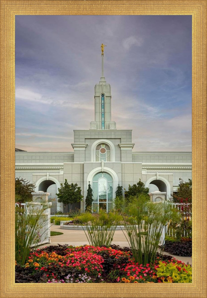 Mount Timpanogos Temple Morning Garden