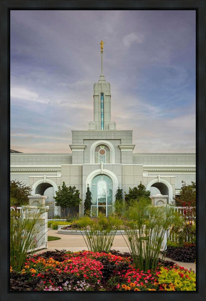 Mount Timpanogos Temple Morning Garden