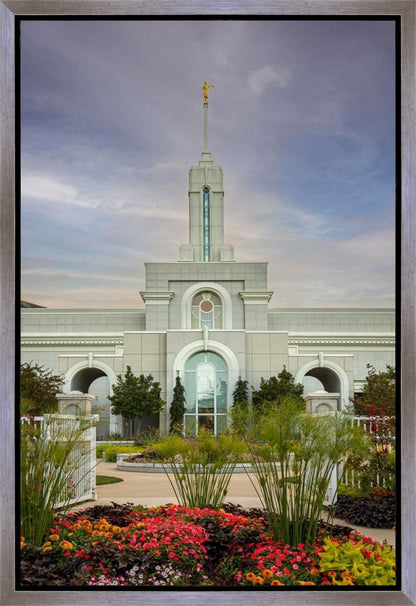 Mount Timpanogos Temple Morning Garden