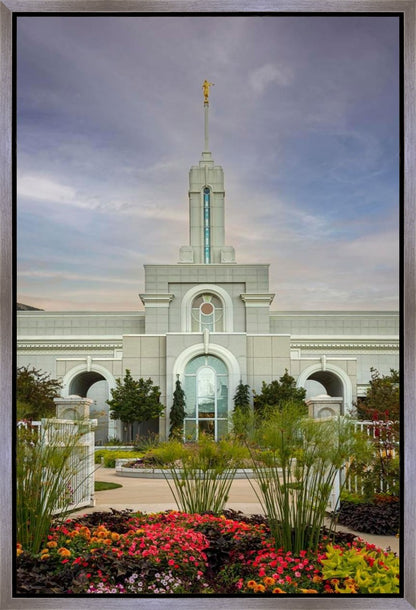 Mount Timpanogos Temple Morning Garden
