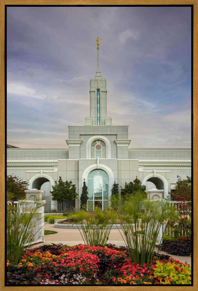 Mount Timpanogos Temple Morning Garden