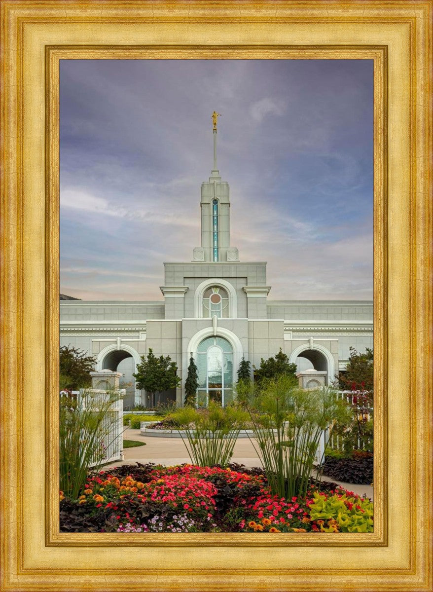 Mount Timpanogos Temple Morning Garden