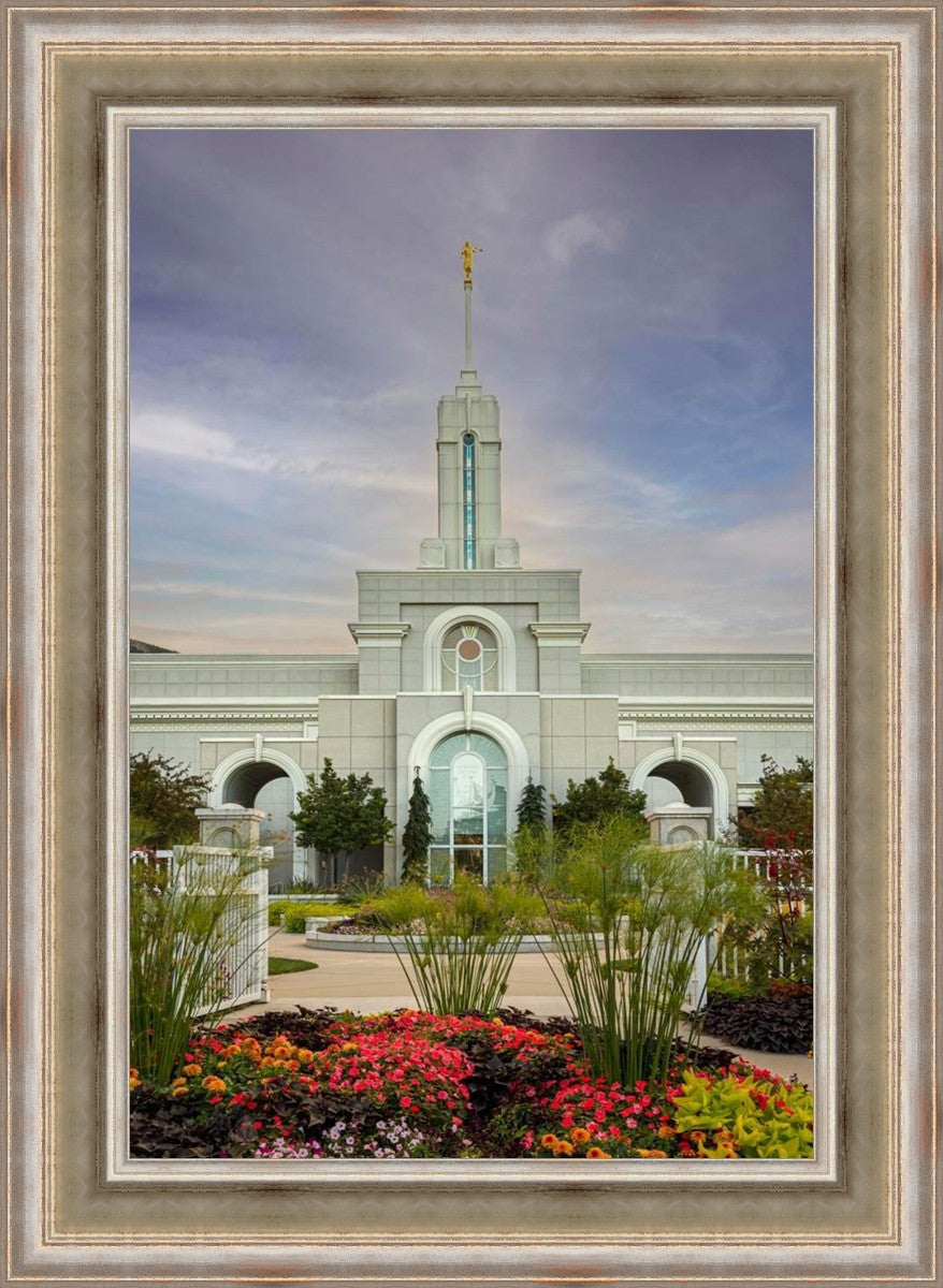 Mount Timpanogos Temple Morning Garden