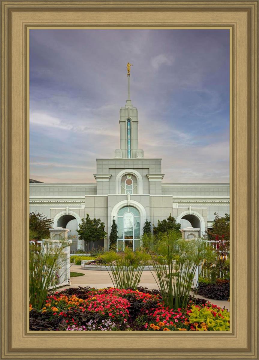 Mount Timpanogos Temple Morning Garden