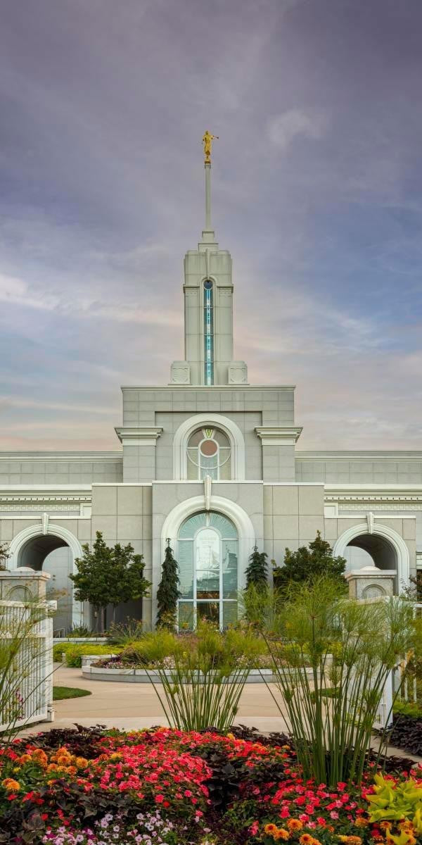 Mount Timpanogos Temple Morning Garden