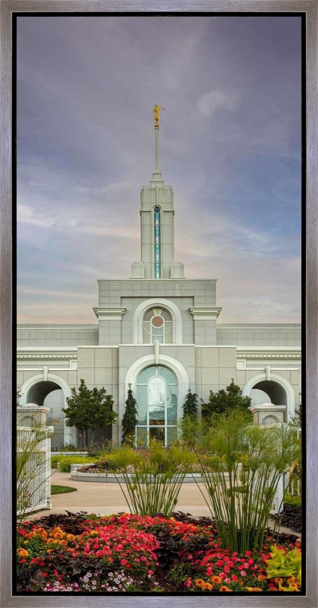 Mount Timpanogos Temple Morning Garden