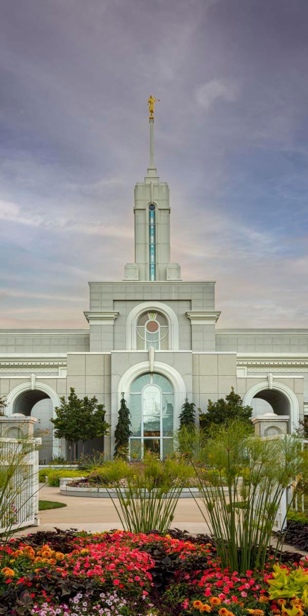 Mount Timpanogos Temple Morning Garden