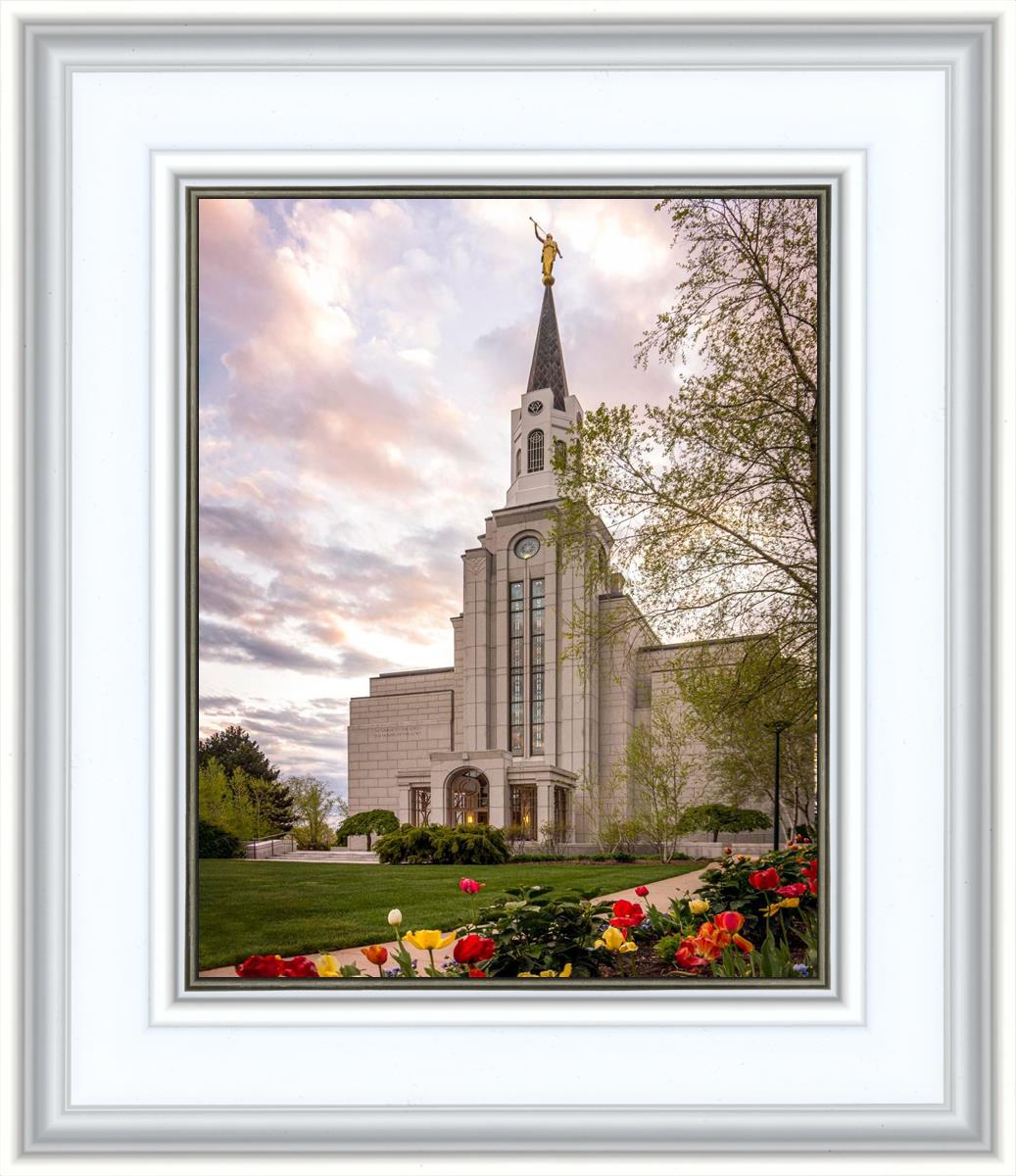 Boston Temple Spring Tulips