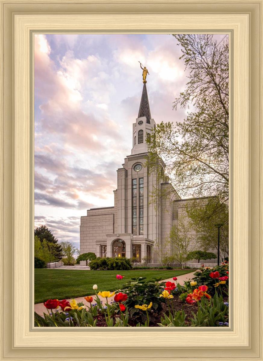 Boston Temple Spring Tulips