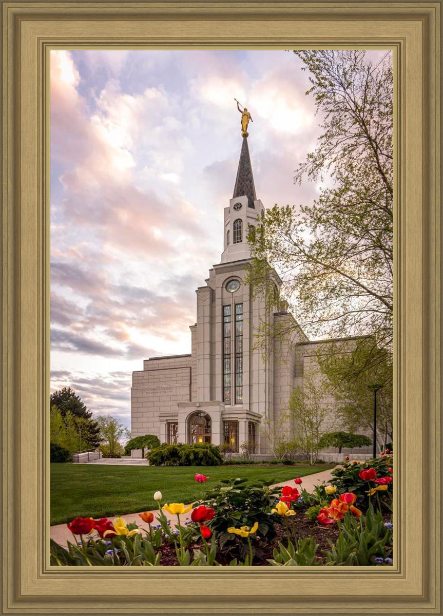 Boston Temple Spring Tulips