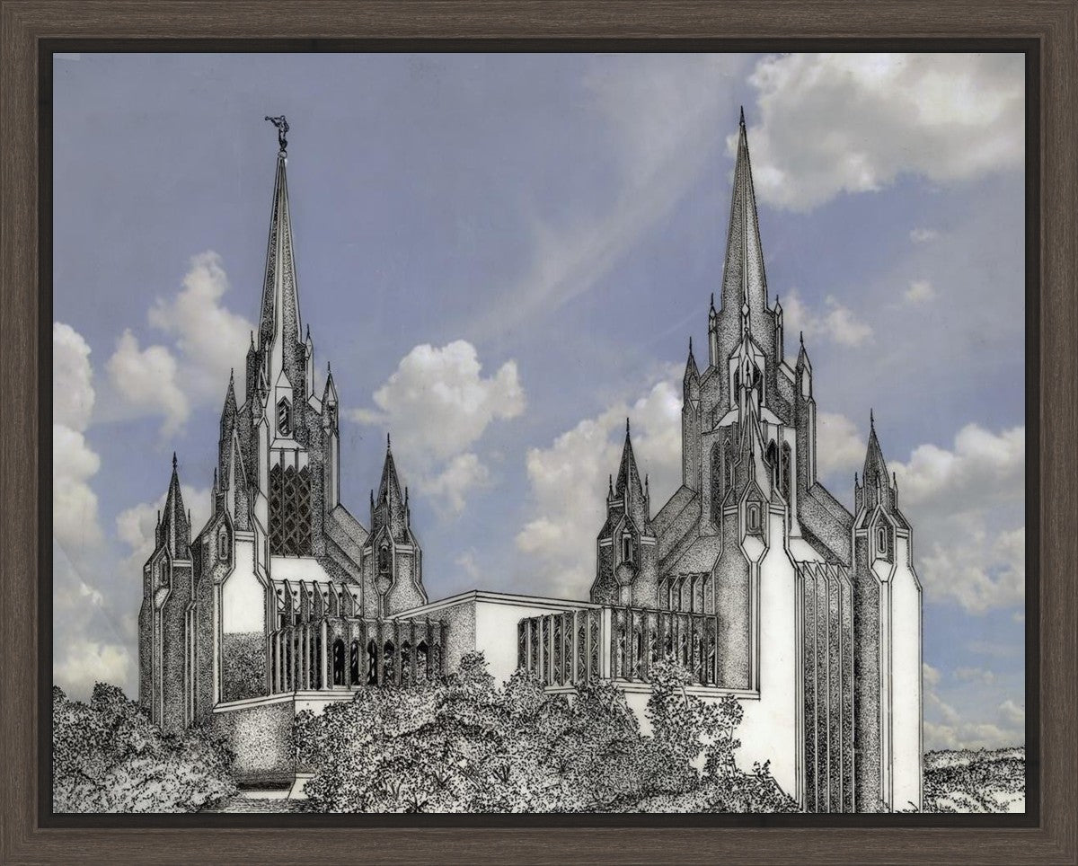 San Diego California Temple - Grey Sky