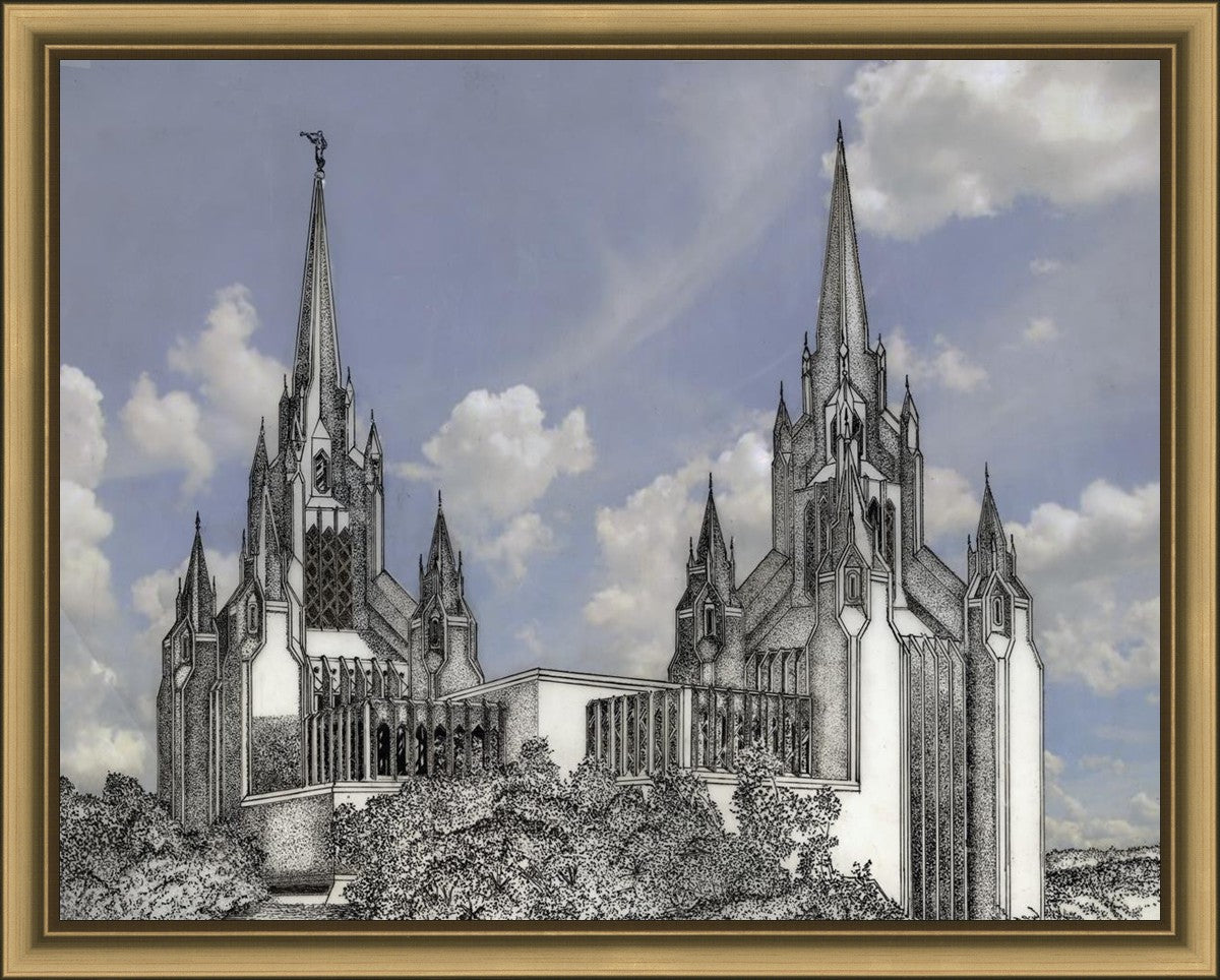 San Diego California Temple - Grey Sky