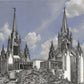 San Diego California Temple - Grey Sky