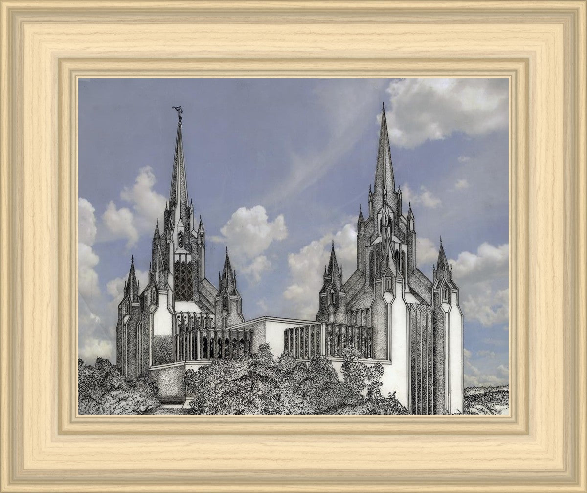San Diego California Temple - Grey Sky