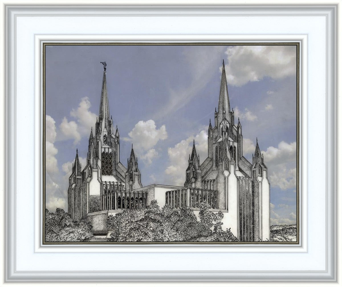 San Diego California Temple - Grey Sky