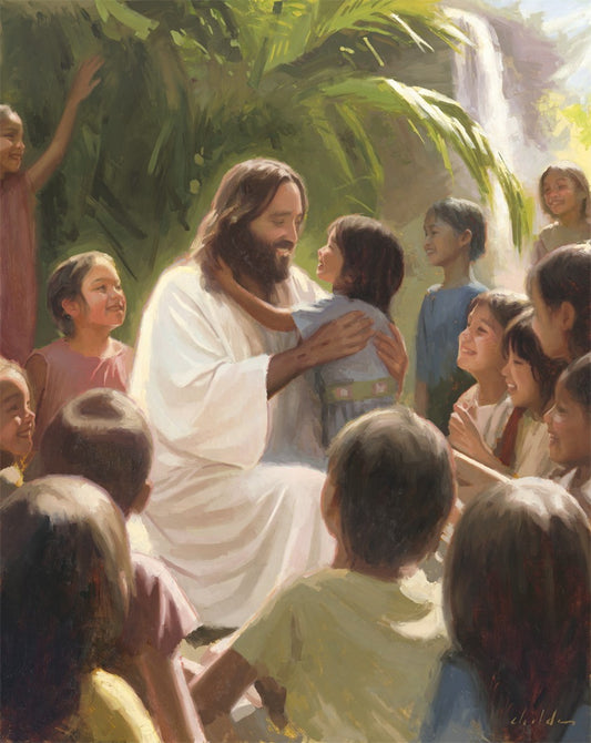 And He Took Their Little Children One by One Large Wall Art Gallery Wrap