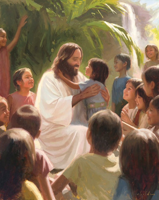 And He Took Their Little Children One by One Large Wall Art