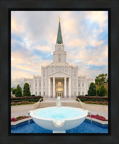 Houston Fountain Sunset Gallery Wrap