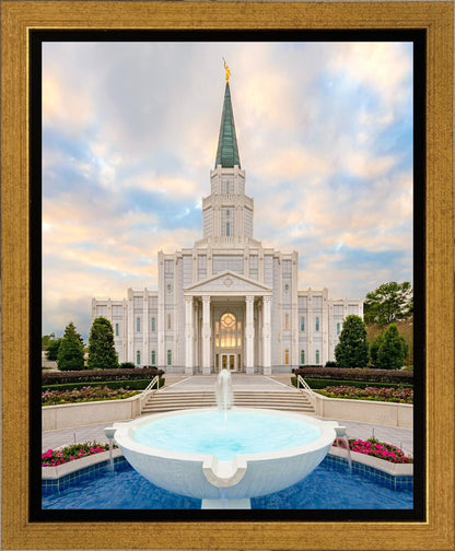 Houston Fountain Sunset Gallery Wrap