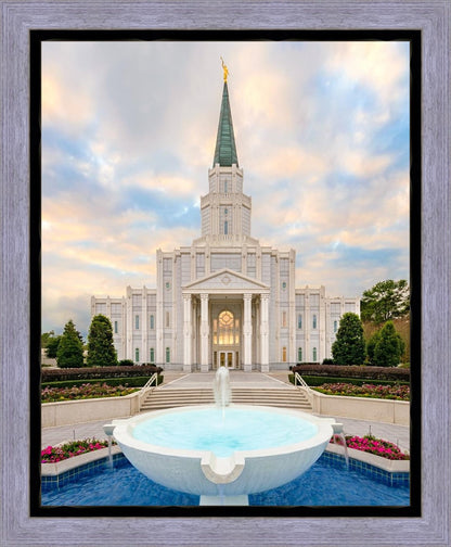 Houston Fountain Sunset Gallery Wrap