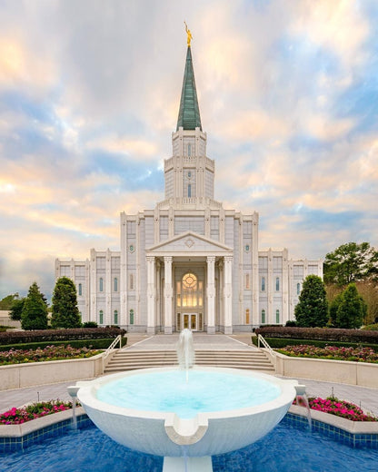 Houston Fountain Sunset Gallery Wrap